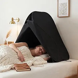 MABOZOO Portable Blackout Bed Tent for Sleeping, Privacy Sleep Cover with 2-Layer Light Blocking, Foldable Frame (33.9" L  24.8" W  29.5" H), Perfect for Nightshift, Dorms, Travel & Naps