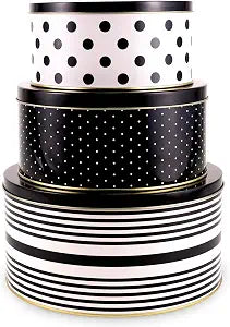 kate spade new york Set of 3 Nesting Cookie Tins, Dots and Stripes