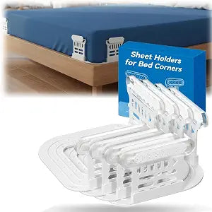 TianYang 4- Pack Sheet Holders, Durable, Non-Slip Design, A Simple Installation and Locking Mechanism Ensures the Bedsheet Remains Neat and Flat Around the Clock, Power for King Queen Full Twin Beds