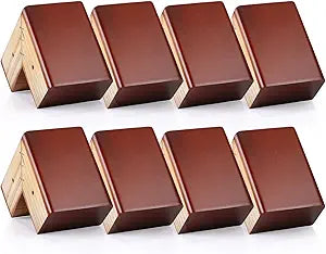 Geelin 8 Pack Wooden Furniture Risers 3 Inch High LShaped Bed Risers with Metal Screws and Anti-Slip Pads Furniture Legs Couch Legs Replacement Sofa Feet for Coffee Table Bed Dresser (Brown)