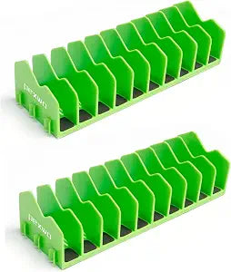 Plier Organizer & Rack (2-Pack, High-Vis Green)  20-Slot Tool Storage for Toolbox Drawers  Non-Slip Rubber Base, Interlocking Modular Holders for Pliers, Cutters & Snips