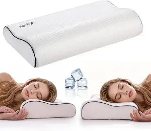 Cervical Neck Pillow for Pain Relief, Ergonomic Memory Foam Pillow for Back Stomach Sleeping Side Sleeper, Contour Cooling Orthopedic Pillows for Shoulder Pain (23.6x15.75x3.94)
