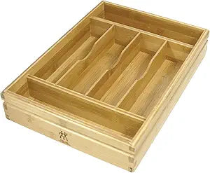 ZWILLING Bamboo Adjustable Flatware Storage Tray, Expandable Drawer Organizer