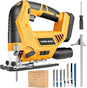 Jig Saw Compatible with Dewalt 20V Max Battery (No Battery), Cordless Jig Saw Brushless Jigsaw Tool with LED Light, 0- 45 Bevel Cuts, 3 Orbital Settings for Straight/Curve/Circle Cutting