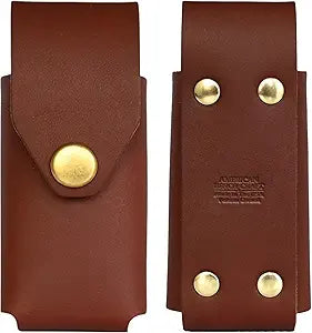 American Bench Craft Leather Multitool Sheath & Knife Case fits Gerber Diesel and MP600 - Riveted Leather Sheath/Holster with Brass Snap - Brown