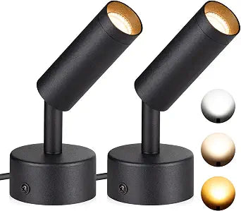 SUNVIE 2 Pack 3CCT & Dimmable 120V Plug-in LED Spot Lights Indoor