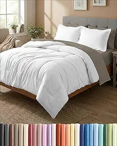 King Comforter Set - White Bedding for All Seasons - 3 Piece Bed Set, 1 Lightweight Comforter (102" x 90") and 2 Pillow Shams (20" x 36") - Box Stitched Down Alternative, Duvet Insert with Corner Tabs