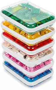 CoiiJoii 6PCS Clear Hard Shell Zipper Case,Portable Cosmetic Bag with Zipper,Kid's Toy Storage Organizer Bins,Hard Plastic Case,Clear Bags for Organizing