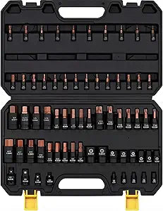 66-Piece Torx Bit & Hex Bit Socket Set: Premium CR-V & S2 Alloy Steel, Star T8-T70 & E-Torx E4-E24, High Torque Laser Marked for Automotive Mechanic