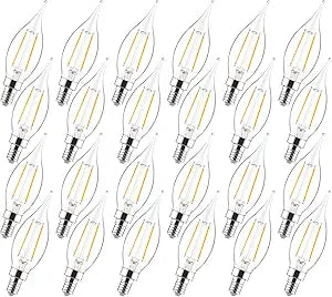 Sengled Candelabra Light Bulbs E12 LED Dimmable, 40W Equivalent CA10 Candle Bulbs 2700K Warm White, Soft Glow Chandelier Bulbs for Ceiling Fan, Pendant Light, Wall Sconce, 24 Pack