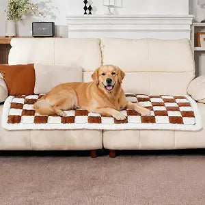 Pet Couch Cover for Dogs & Cats, Soft Flannel Non-Slip Couch Sofa Cover Protector, Dog Bed Sleeping Mat, Washable Reversible Anti-Slip Dog Bed for Small Medium Large Pets(27.6X70.86,Brown)