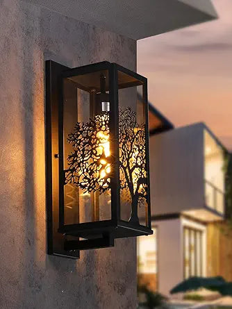 LEONLITE Large 18Inch Outdoor Wall Lights, Cottage Style Wall Sconce, Max 60W E26 Base, Exterior Wall Light Fixtures, Porch Light, Wall Lantern for Patio Garage Stairs, Black