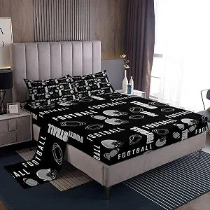 jejeloiu Football Rugby Sports Bedding Set Twin Size for Kids Boys Girls