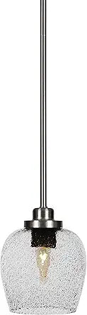 Toltec Lighting 2601-BN-4812 Odyssey - 1 Light Stem Hung Mini Pendant-7.5 Inches Tall and 6 Inches Wide, Finish Color: Brushed Nickel, Glass Color: Smoke Bubble