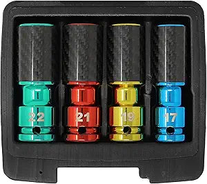 CTA Tools 4250 Metric Lug Socket Set with Carbon Fiber Sleeves, 4-Piece Set