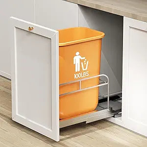 Pull Out Trash Can Under Cabinet Kit with Soft-Close Slides(Trash Bin Not Included), Under Sink Garbage Can Pull Out, for Kitchen, Sink, Drawer, Required Minimum Cabinet Size(12" W X 18" D)
