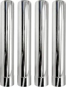 Stainless Steel Chimney Straight Pipe for Outdoor Camping Stove, 2.36 Inch Diameter, 14.2 Inch Length, 4 Pipe Set, Silver