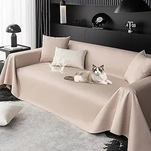 100% Waterproof Couch Covers for Pets 81"x118" Extra Wide Non-Slip Water Resistant Sofa Cover Outdoor Leakproof Couch Furniture Protector for 3-4 Cushion Sectional Couch Washable (Pink Apricot)