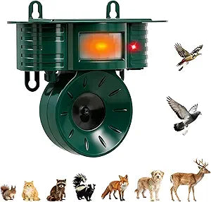 Squirrel & Deer & Birds & Rabbit Repellent Solar Powered, IP 65 Waterproof, Motion Detection, Ultrasonic Deterrent Outdoor, Cat Raccoon Skunk Dog Animal for Yard Garden Farm Patio Roof 1 Pack