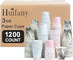 1200 Pack 3 oz Paper Cups, Colorful Disposable Bathroom Cups 3 oz Paper,Small Mouthwash Cup Hot/Cold Drinking Cup for Party,Picnic,Travel and Events