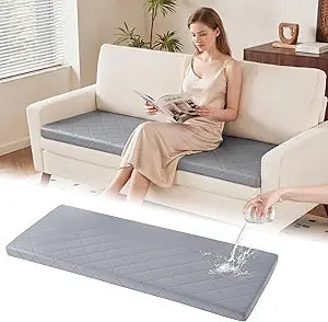 HOMBYS Waterproof Quilted Sofa Topper Pad, Non-Slip Couch Top Cushion with Thick Padding for Enhanced Comfort, Furniture Protector for Pets, Kids & Spills, Washable Slipcover for Sofa(71242.5in)