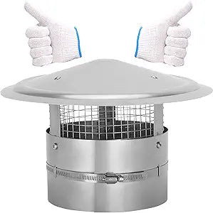 10Inch Round Chimney Cap,Round Rain Cap,Black Stainless Steel Chimney Cap,More Secure Chimney Protection Round Rain Cap,Easier to Install Black Chimney Rain Cap,More Solid and Reliable Round Rain Cap