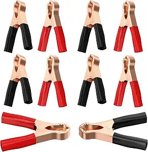Vibit 10 Pcs Alligator Clips Heavy Duty Copper Spring Loaded Battery Clamps