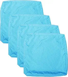 Patio Seat Cushion Covers,Washable Slip Covers Replacement,Waterproof Outdoor Furniture Chair Cushion Pillow Seat Cover for Couch,Garden,Sofa,Aqua,24"24"4"(4 Covers Only)