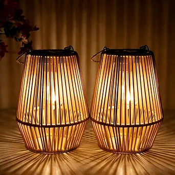 Solar Lanterns Outdoor Waterproof, Hanging Solar Lanterns Outdoor Gifts for Women Mom Grandma LED Garden Decor for Yard, Patio, Backyard, Porch, Trees, Lawn, Pathway (2 Pack)