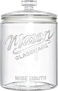 Ritayedet 1 Gallon Glass Cookie Jar with Airtight Lid, Wide Mouth Mason Jar