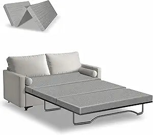 Srora Gray 4 Inch Gel Memory Foam Sofa Bed Mattress Replacement, Full Size 72" x 53", CertiPUR-US Certified, Foldable Design with Removable Washable Cover for Sleeper Couch, RV,