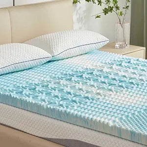 SINWEEK Mattress Topper Memory Foam Mattress Topper 1.5 Inch Queen Soft Mattress Pad for Pressure Relief, 5-Zone Design, CertiPUR-US Certified