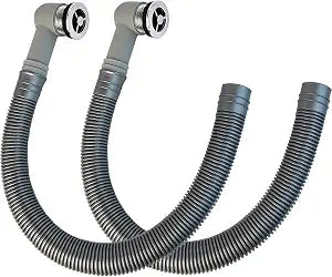 Qrity 2 PCS Sink Overflow Pipes, Sink Overflow Fittings, Flexible Drainage Hose, Sink Drain Strainer Assembly Kit, Tube Length 400mm, for Overflow Hole Diameter 29-32mm