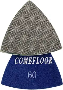 Triangular Diamond Polishing Pads for Corner Edge, Electroplated Sanding Pads for Oscillating Multi-Tools, 3(80mm), Grit 60, 4PCS