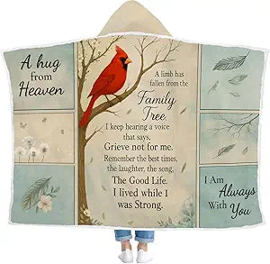 2IMT Memorial Blanket, Wearable Blanket Memorial, Memory Gifts for Loss Loved Ones, Bereavement Gift Idea, Memory Blankets for Loss Loved Ones A Limb Has Fallen from Our Family Tree Memorial Gifts