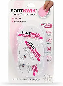 LEE Sortkwik Fingertip Moistener  Improves Speed and Accuracy for Sorting, Filing, and Counting  Non-Sticky, Odor-Free Formula  3/8 oz, 3-Pack