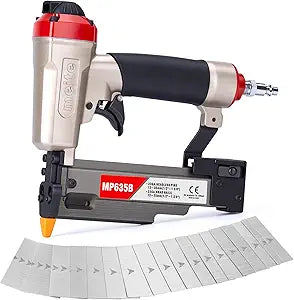 meite MP635B Pin Nailer with 6000 PCS Pin Nails (1/2", 5/8", 3/4", 1", 1-3/16", 1-3/8"), Pneumatic 23 Gauge Pin Nailer, Fits 1/2" to 1-3/8" 23 Gauge Pin Nails, Ideal for Paneling, Small Trim