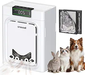 oneisall Air Purifiers for Home Pets with Double-Sided H13 HEPA Washable Filters, Large Rooms Up to 2200Ft┬▓, Air Purifier for Dander,Odors, Pet Fluff Hairs,Smoke,Dust,PP02