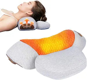 Pillow Traction Massager 2026 New for Neck Hump - 3-In-1 Cervical Neck Pillow with Heat Therapy, Memory Foam for Shoulder Neck Pain Relief, Ergonomic Massager Gray(Plug-In Only, Not Battery-Powered