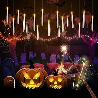 24 Pack Floating LED Candles with 2 Magic Wands, Flameless