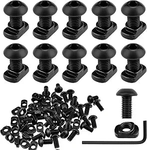 34 Sets M5 Mlok T-Nuts and Screws Accessories Kit with Hex Wrench