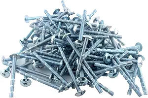 100 Pack Rok Hardware #8 x 2 Slotted Machine Thread Phillips Sqaure Drive Break Away Long Truss Head Screws