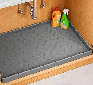 Jin&Bao Waterproof Under Sink Mat 40" x 19", Thick Silicone Mat Cabinet Protector for Kitchen and Bathroom, Shelf Liner, Home Organizer and Storage, Multipurpose Tray for Gadgets and Essentials