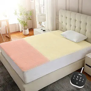 Bwarm Multizone Heated Mattress Pad Twin XL, Electric Mattress Pad Sherpa Fleece Bed Warmer with 9 Heat Settings, 1-12 Hours Auto Off Deep Pocket, Machine Washable, Wave White Twin XL 39" x 80"