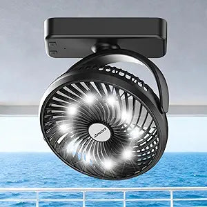 AMACOOL 10000mAh Magnetic Cruise Golf Cart Fan, Camping Fans with Hook, Ultra-Compact Travel Fan for Sleeping, Work Light Tool Gifts for Men Dad BBQ Grill, Travel Camping Cruise Essentials 2026