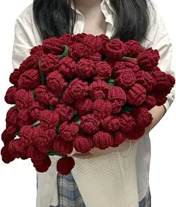 Rose Bouquet Blanket 59"  Gifts for Birthday, Mother's Day | Hand-crochet 99 roses, ideal gift for Valentine's Day home decor for friends