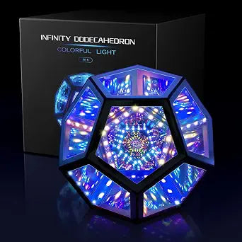 MITO Infinity Mirror Light Dodecahedron, RGBW Cube Light Decor for Gaming