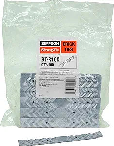 Simpson Strong-Tie BT-R100 BT 22-Gauge Galvanized Brick Tie (100-Qty) (Pack of 5)