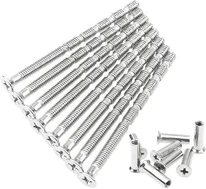 8Pcs M4x60 Phillips Drive Flat Countersunk Head Fixing Cutting Slot Articulated Bolts Sleeves for Door Handle Hardware Lever Handle Screws Connecting
