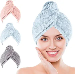 Microfiber Hair Towel for Women 3 Pack Super Absorbent for Curly
